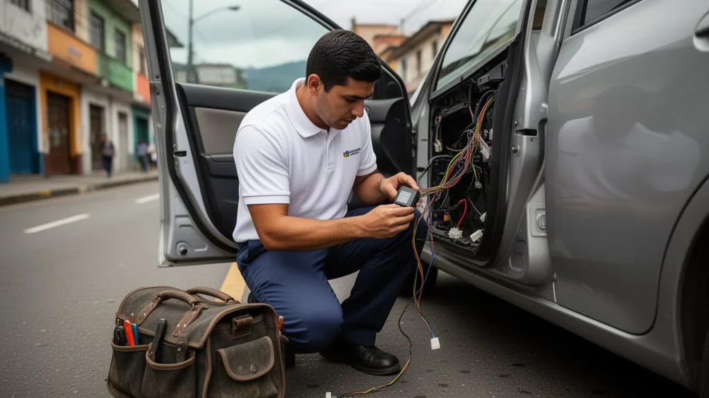Instalacion de modulo GPS en el cableado bajo el tablero